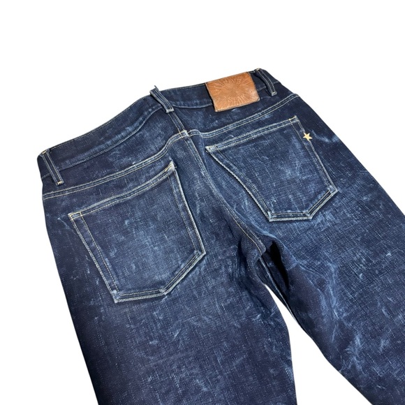 Brave Star Selvedge Jeans Straight Leg Button Fly Dark Denim USA Mens Size 35x28 - Picture 3 of 7